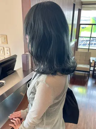 ミディアム カラー 髪質改善ｶﾗｰ ｹｱﾌﾞﾘｰﾁ/ﾀﾑのヘアスタイル