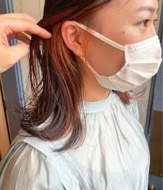 ミディアム カラー パーマ ヘアアレンジ 透明感color 🥣suzunaのヘアスタイル
