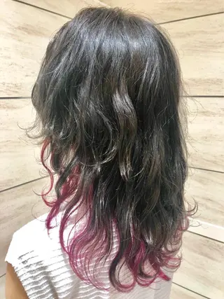 セミロング カラー ラブーケ中川中島店 クラタチカコのヘアスタイル