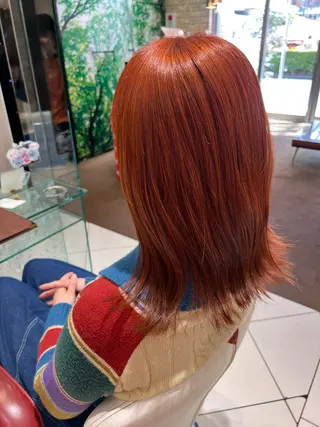 セミロング カラー ボブ/ハイトーン髪質 改善/越谷✨クラモチのヘアスタイル