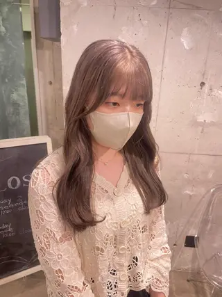 ロング カラー パーマ ヘアアレンジ メンズ キッズ ネイル マツエク・マツパ アイブロウ 透明感カラー・レイヤ ー🎀amika🎀のヘアスタイル