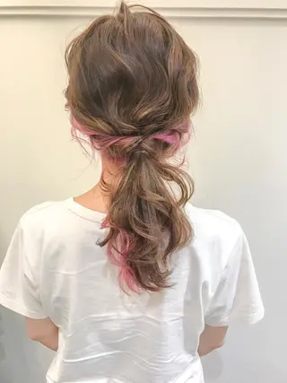 セミロング カラー ヘアアレンジ 伊藤 裕貴のヘアスタイル