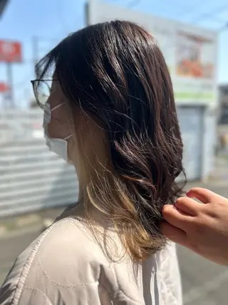 ミディアム カラー 美容室 Jフィドルファドル所属・わきた かずなのヘアスタイル