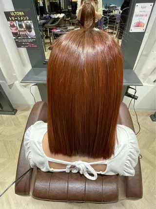 ミディアム カラー 井上 結のヘアスタイル
