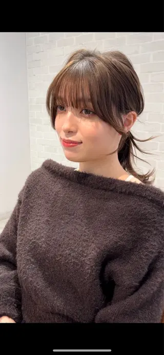 セミロング カラー 【韓国ヘア×透明感 カラー】笹谷 莉未のヘアスタイル