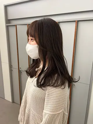セミロング LORENAO所属・ブリーチなしカラー♡ rinaのヘアスタイル