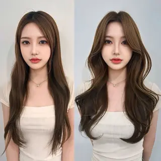 ロング カラー 艶髪/縮毛矯正/ Core mikuaのヘアスタイル