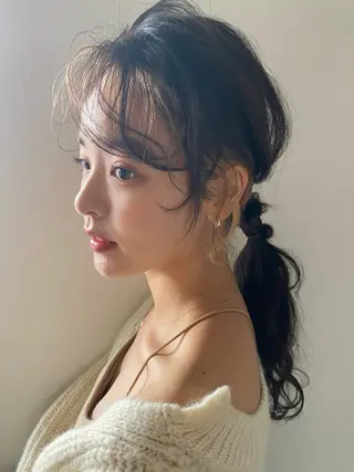 セミロング ヘアアレンジ 中島 さなえのヘアスタイル