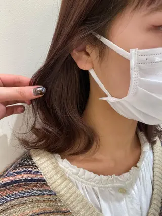 ミディアム カラー 細めハイライト🩶 ボブ/レイヤーカットのヘアスタイル