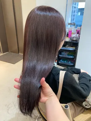 セミロング ✨色持ちの良い艶 カラー✨蟹江真世のヘアスタイル