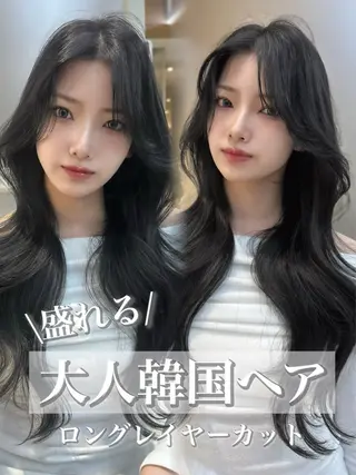 ロング oto🎀×美髪× シースルー前髪🤍のヘアスタイル