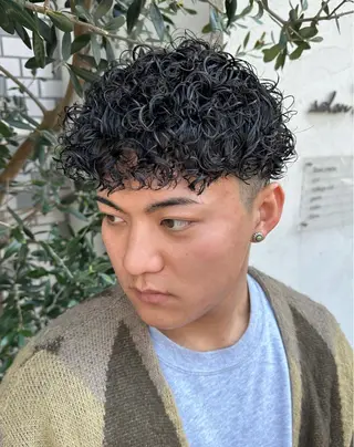 ミディアム メンズ 年間2000名担当◎ パーマ職人/仲原佑樹のヘアスタイル