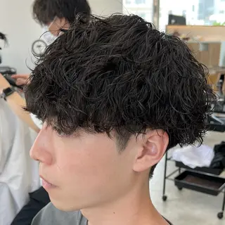 ショート パーマ メンズ メンズパーマ/波巻き 新潟/万代/夏芽🎀のヘアスタイル