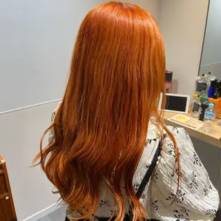 ロング ヘアアレンジ 艶暖色カラー🍒 縮毛矯正ほののヘアスタイル