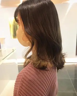 ミディアム カラー ヘアアレンジ チーフデザイナー 若林 麻衣のヘアスタイル