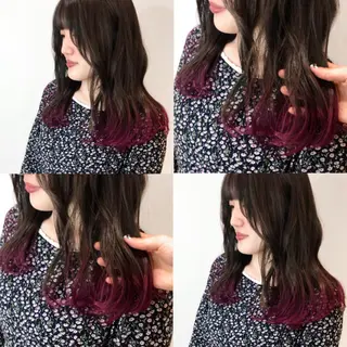 セミロング カラー HOLON池袋所属・ウルフカット ハッシュカット/七海のヘアスタイル