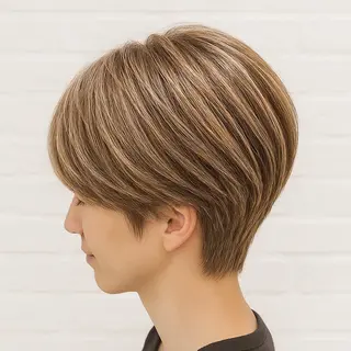 ショート カラー パーマ 【白髪ぼかしの匠】 【ショートの極】平野のヘアスタイル