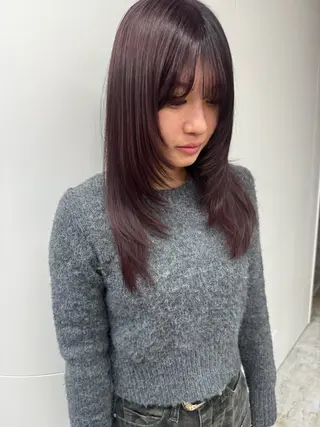 ロング カラー makoto⌇レイヤ ー⌇艶カラー🍒‎のヘアスタイル