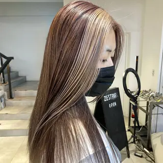 ロング 酸性ストレート・ メンズ 三原 楊子のヘアスタイル