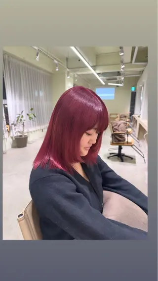 カラー ulu名古屋栄所属・落合しほ/韓国ヘア/ 髪質改善/縮毛矯正のヘアスタイル