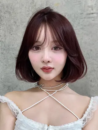ミディアム かえ🩶韓国ボブ🎀 透明感カラー🥣のヘアスタイル