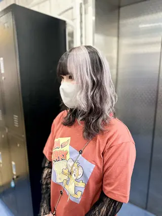 ミディアム カラー white．梅田所属・GATE. カラーモデル募集のヘアスタイル