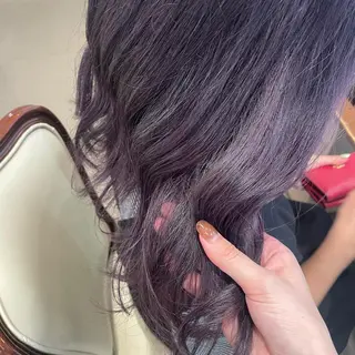 ミディアム カラー 🍪ヨシイハルネ🍪 ラベンダーカラーのヘアスタイル