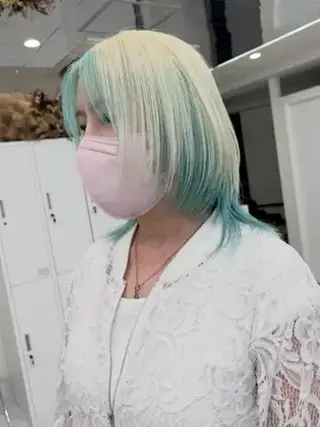 ミディアム カラー 女性専用サロン梅田 髪質改善カラーakiのヘアスタイル