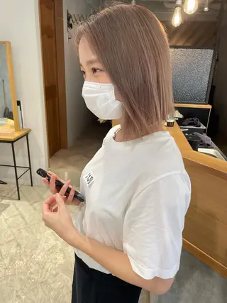 ミディアム カラー ZOA classic hair所属・東 みのりのヘアスタイル