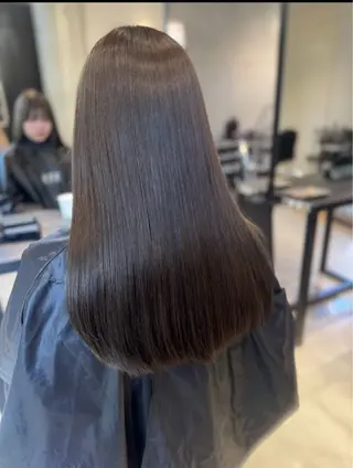 ロング カラー パーマ ヘアアレンジ 透明感/オリーブ/ グレージュ/YUKAのヘアスタイル
