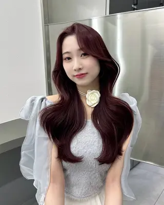 ロング カラー MAEUL NAGOYA所属・⛓韓国IDOLヘア 🥀🖤/あいりのヘアスタイル