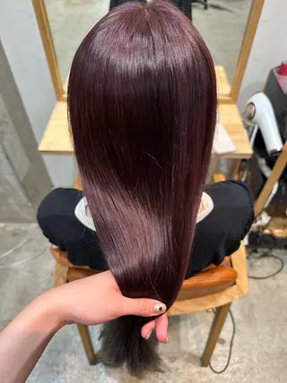 ミディアム カラー ボブ/レイヤー/ニュ アンスパーマ/小夏のヘアスタイル