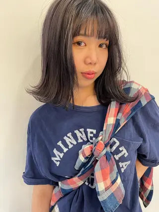 ミディアム カラー 🎵ぷる艶ハイトーン 柔らかヘア🍅まあやのヘアスタイル