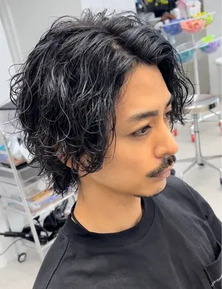 ショート カラー パーマ メンズ キッズ 栄💗メンズパーマ| ハイトーン|haruのヘアスタイル