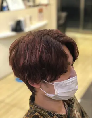 ショート カラー メンズ 縮毛矯正　野口 恵のヘアスタイル