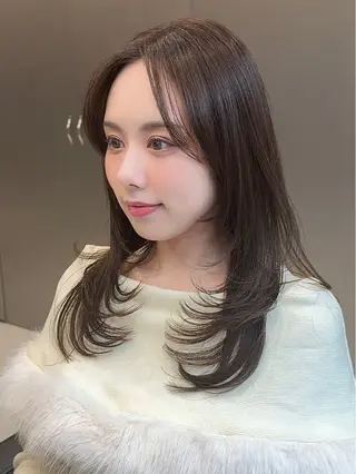 セミロング HARUKI MINATO JAPAN福岡所属・モテ髪レイヤー /韓国ヘアNOBUのヘアスタイル