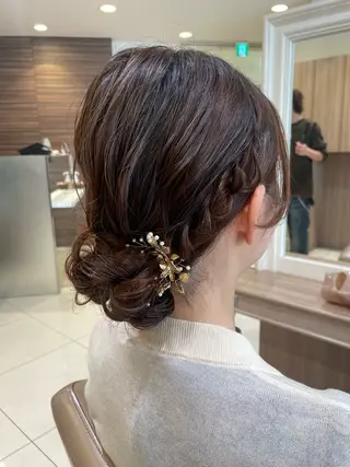 セミロング ヘアアレンジ 韓国ヘアメイク🎀/ 縮毛矯正✨山本媛香のヘアスタイル