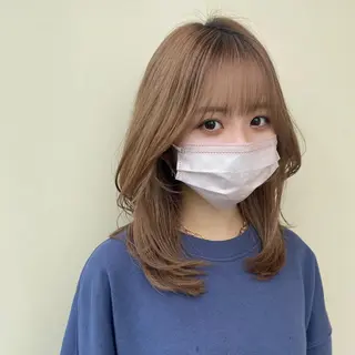 ミディアム カラー 佐藤 悠衣/透明感 カラー/似合わせ前髪のヘアスタイル