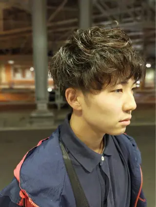 ミディアム カラー パーマ メンズ HIRO GINZA所属・中原 滉太のヘアスタイル