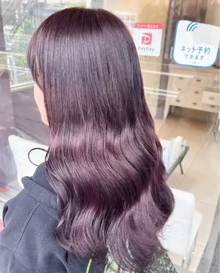 セミロング カラー 暖色🍒艶カラー✨️ コウセイのヘアスタイル