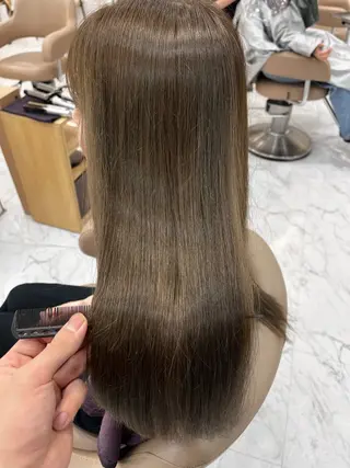 ロング カラー シールエクステ 赤み無し/透明感のヘアスタイル