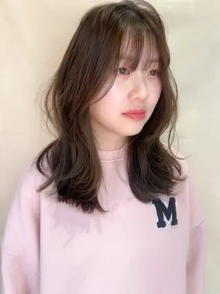 セミロング カラー le'a所属・谷町/Le'a /竹原しおなのヘアスタイル
