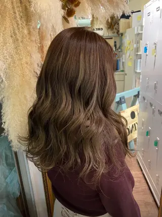 セミロング カラー 透明感カラー/韓国 ヘア🩶yuri🩵のヘアスタイル