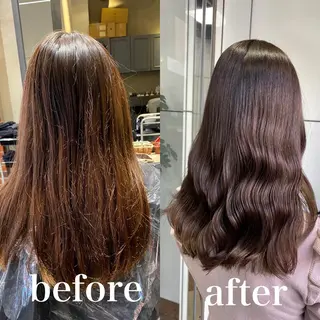 セミロング カラー 岩崎 昭憲のヘアスタイル