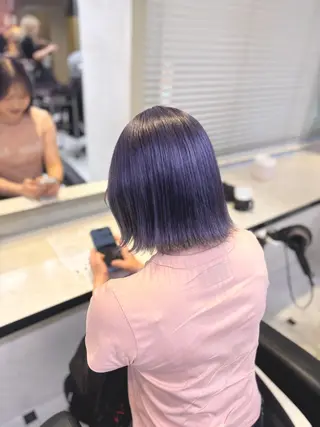 ミディアム カラー 💙ハイトーン韓国風 色白ヘア💙manaのヘアスタイル