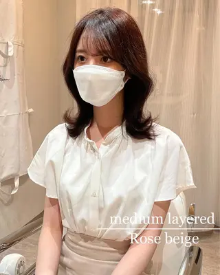ミディアム LOMA🇰🇷 銀座クボタのヘアスタイル