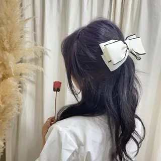 ロング ブリーチなし透明感カ ラー×韓国ヘア♡ヒデのヘアスタイル