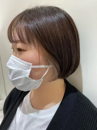 ショート カラー 細めハイライト🩶 ボブ/レイヤーカットのヘアスタイル