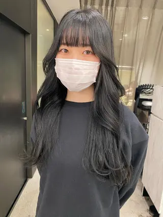 ロング 京都レイヤーカット/ 縮毛矯正/羽柴りくのマツエク・マツパデザイン