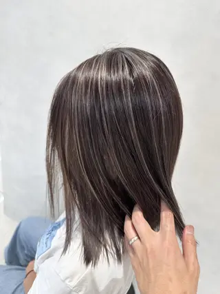 セミロング カラー ヘアアレンジ 💎ハイライトカラー /髪質改善カラー💎のヘアスタイル